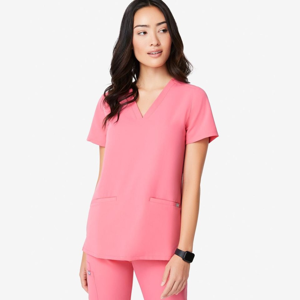 Brand New Figs Casma Top in Neon Pink XXS